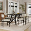 Ensemble de salle à manger 5 pièces, table de salle à manger avec trépied et 6 chaises bouclées, noir-1216586109