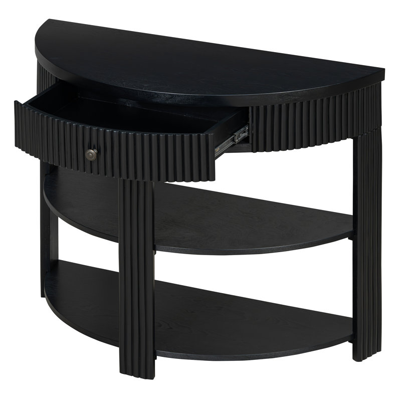 Console Donoun, Console demi-lune noire cannelée