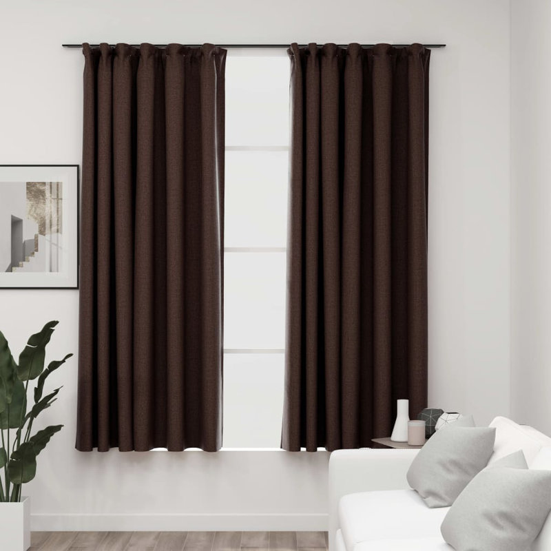 Blackout Curtain Pair, Taupe, Width 140 x Drop 175 cm