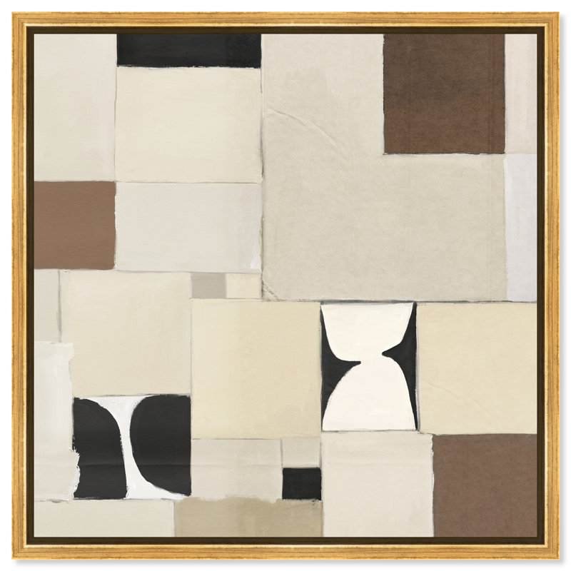 Boho Tiles II Print by Oliver Gal, 13"H x 13"W, Gold Floater Frame