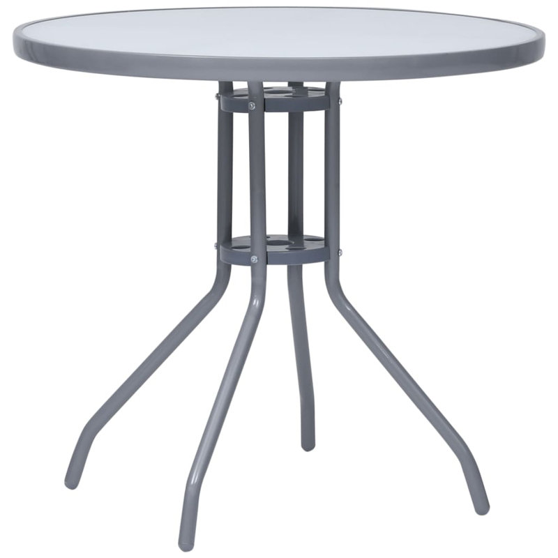 Faizudeen Round Metal Outdoor Bistro Table , cm W cm D, White, Light Grey, 72cm H x 80cm W x 80cm L