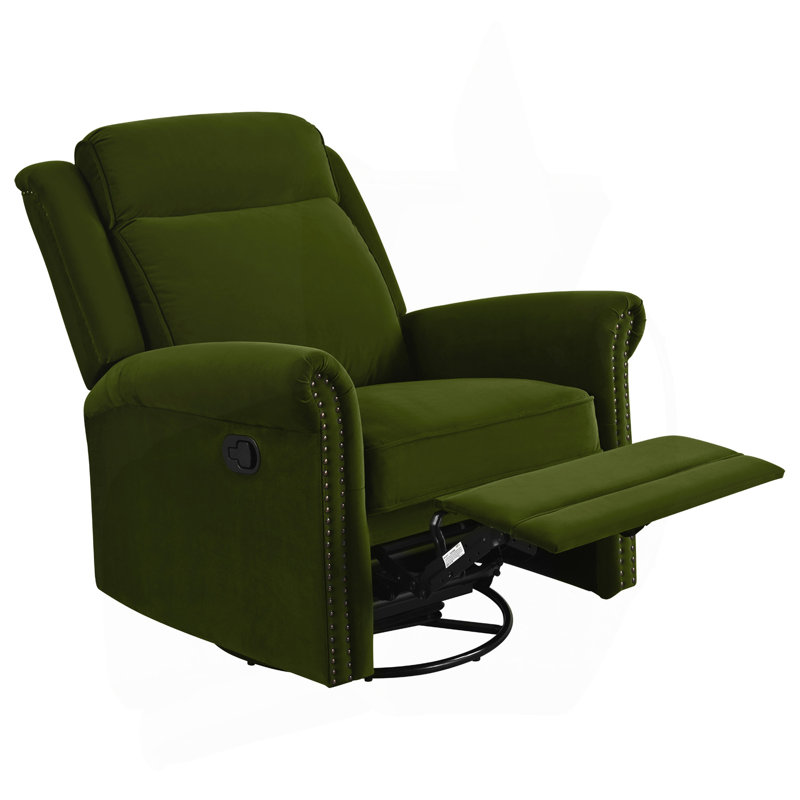 360° Swivel Recliner Manual Rocking Recliner Home Theater Manual Recliner Chair Nursery Rocker With Adjustable Backrest For Living Room