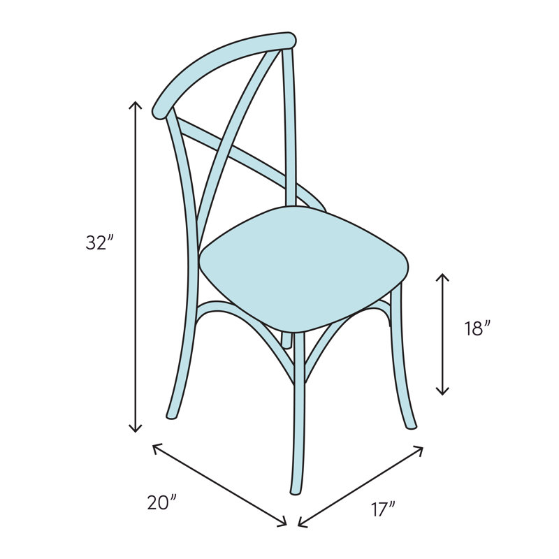 Sky Blue Velvet Upholstered Cross Back Side Chair