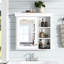Rangement de salle de bain blanc avec armoire à miroir 30 po x 28 po - Tablettes murales réglables à utilisation efficace