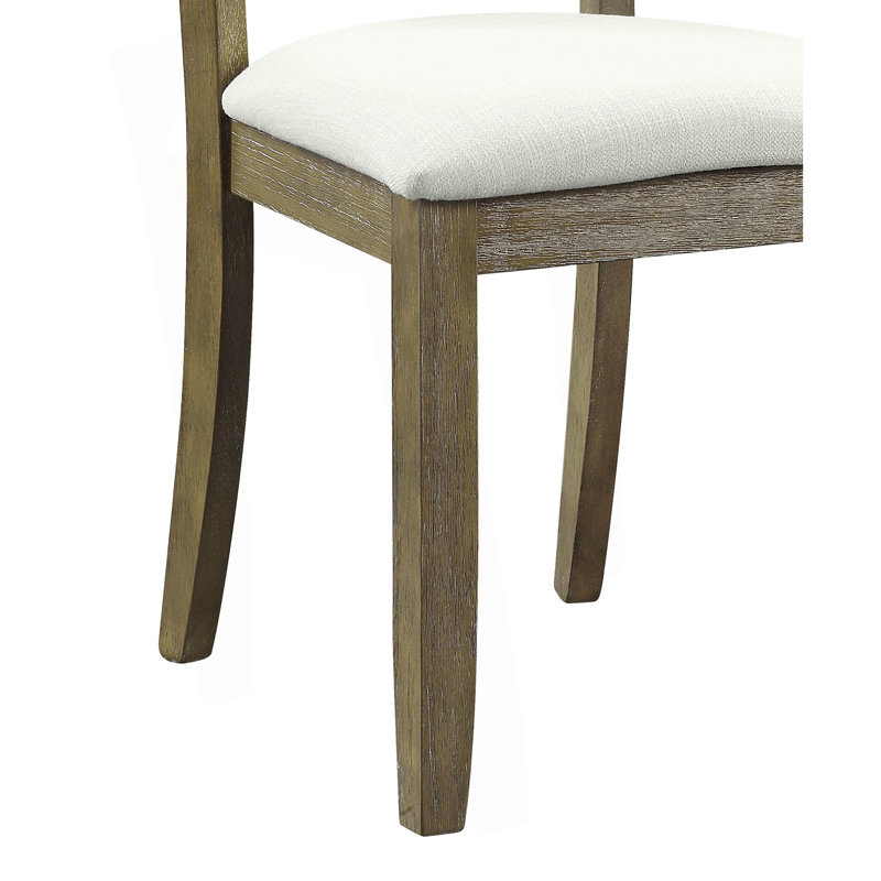 Ensemble de 2 chaises d'appoint en lin beige et chêne rustique Karsen