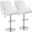 Ensemble de 2 tabourets de bar modernes pivotants à hauteur de comptoir avec dossier et accoudoirs, cuir synthétique, blanc