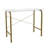Chazael 40" Modern Desk with Marble Top Effect and Brass-Finished Metal Base, Compact Home Office or Vanity Table