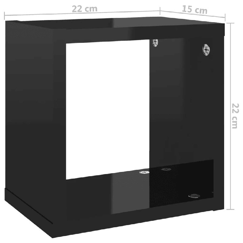 Jordanne 6 Piece Square Cubby Shelf, Dark Grey, 21.9cm H x 21.9cm W x 15cm D