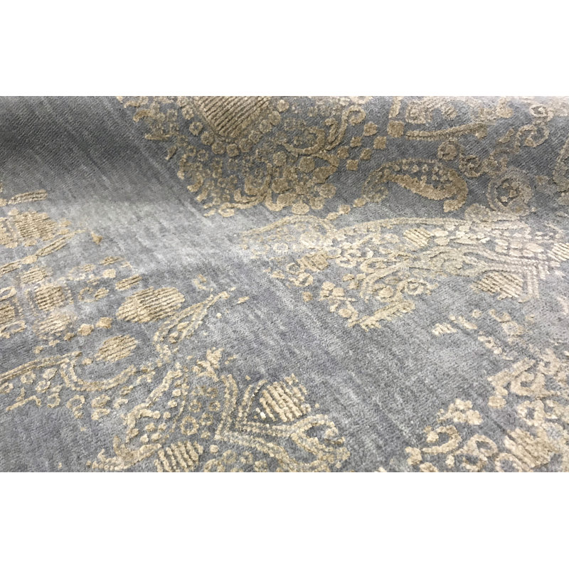 Hand-Knotted High-Quality Light Blue Area Rug