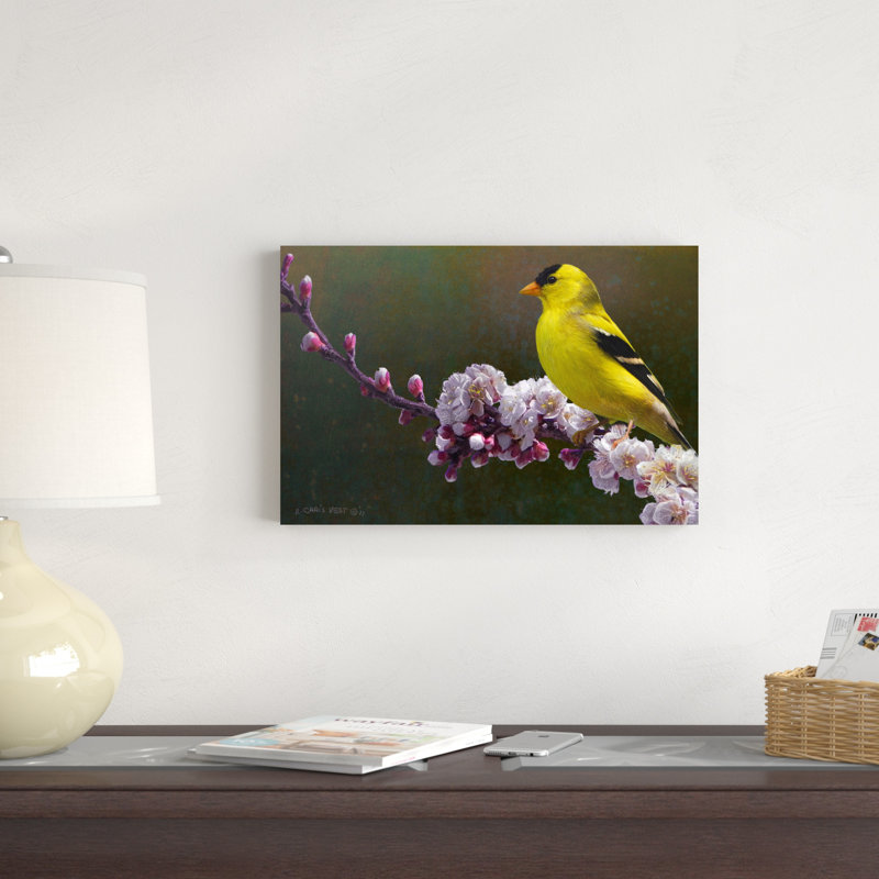 Fleurs de chardonneret, H 12 po x l 18 po x P 1,25 po