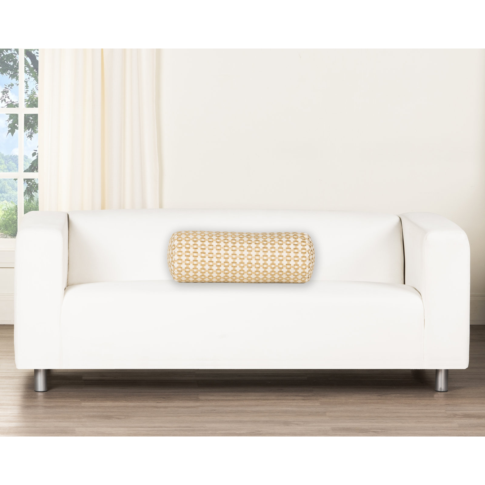 Birch Lane Stride Throw Pillow Bolster, Yellow Geometric