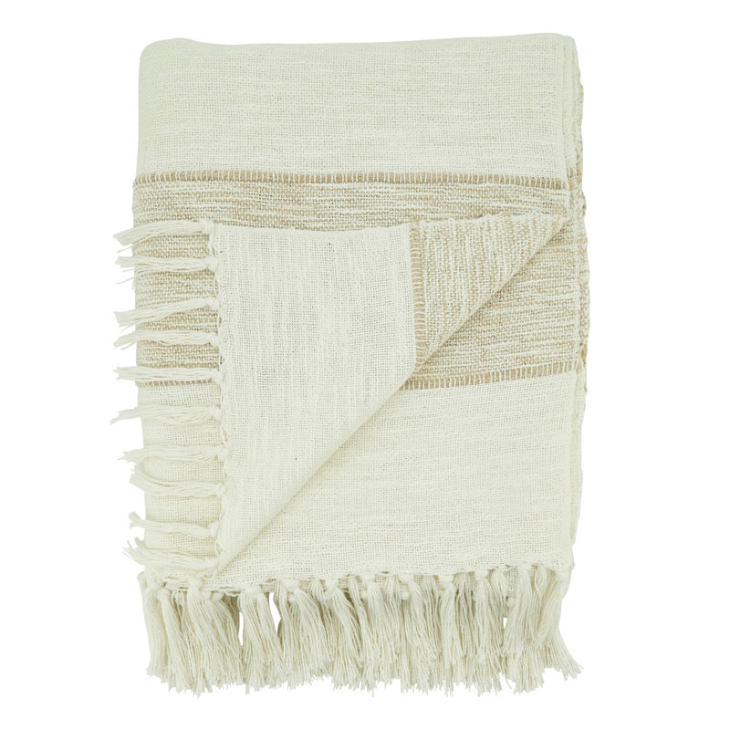 Jeté en coton Anden, Naturel