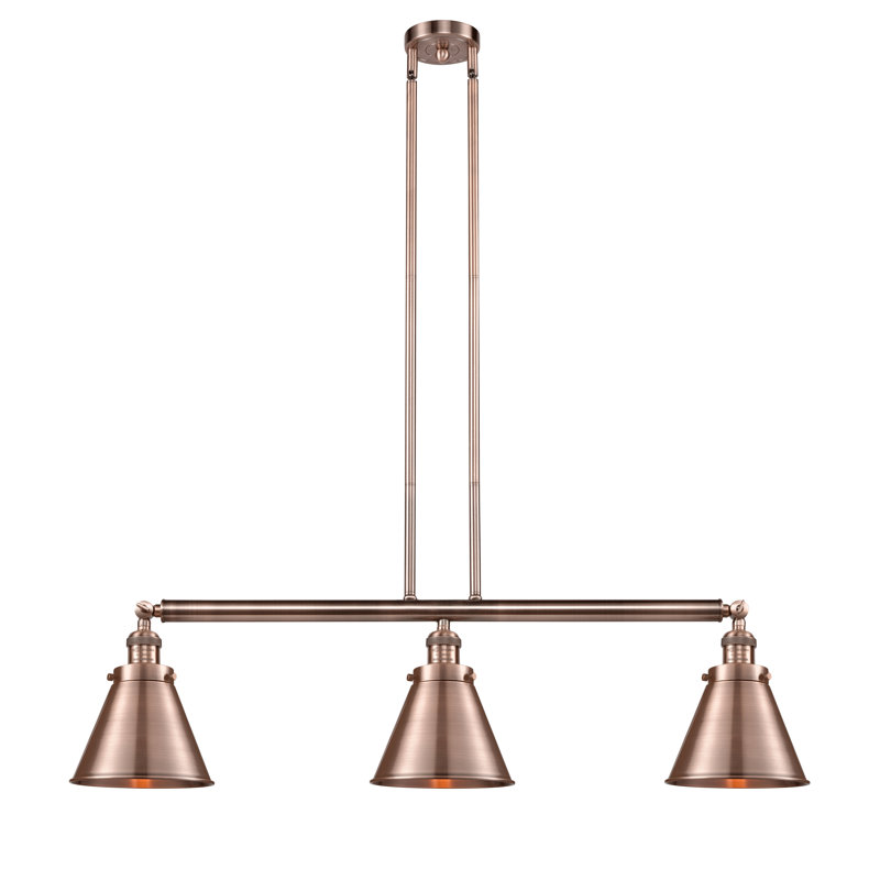 Leija 3 - Light Kitchen Island Pendant, No Bulb Included, Antique Copper, Antique Copper