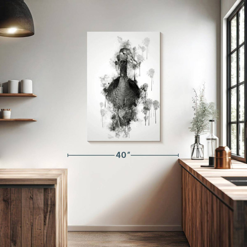 Brampt Duck Black And White, 39" H x 26" W