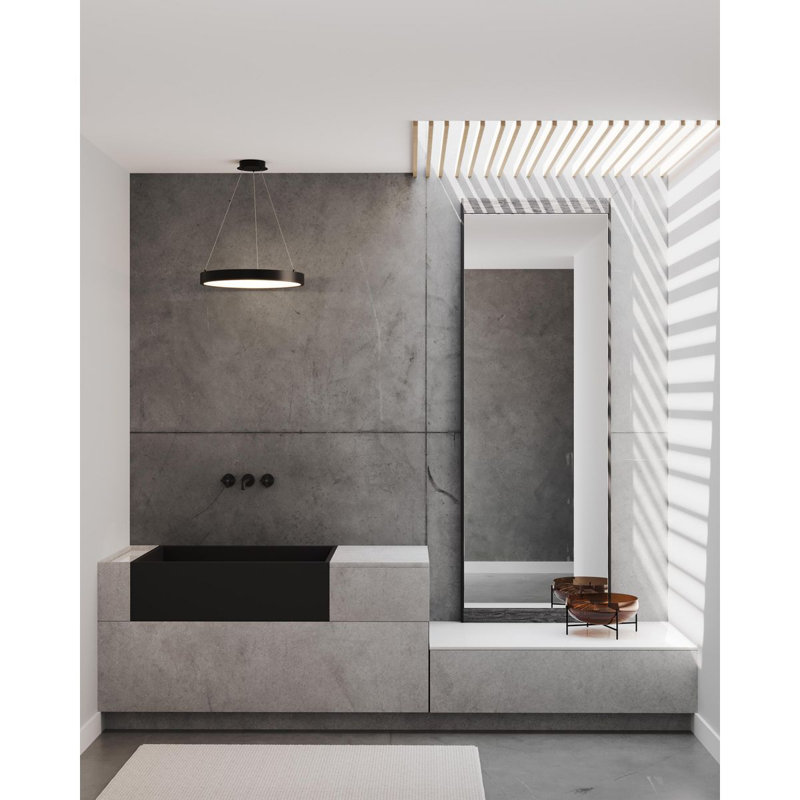 Anara 1 - Light LED Shaded Pendant, 2.40" H x 20" W x 20" D, Matte Black