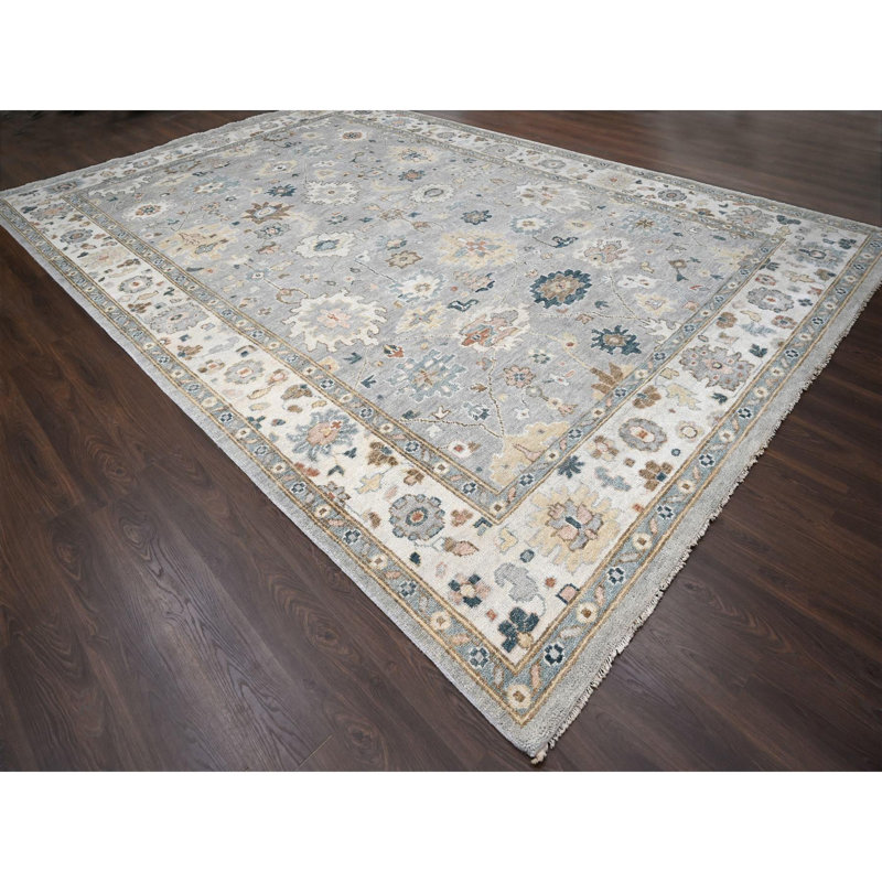 One-of-a-Kind Rectangle 12'0" X 17'10" New Age Area Rug in Grey