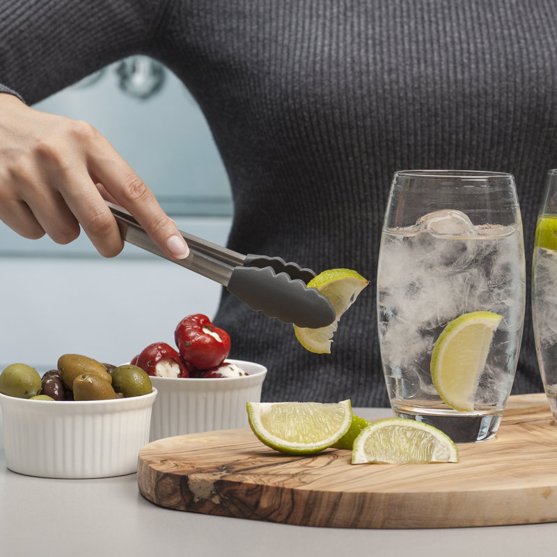 Zeal Kitchen Tong, 20.5cm L x 5.5cm W x 2.7cm D, Dark Grey