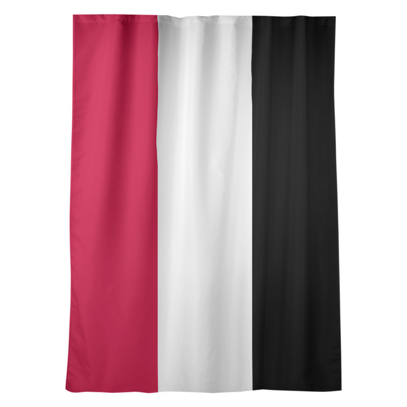 Striped Room Darkening Rod Pocket Single Curtain Panel, Seattle Baseball Red/White/Black