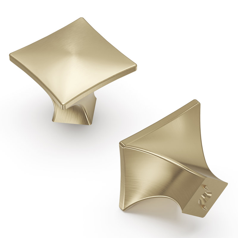 Twist Collection Knob - 1-1/4" x 1-1/4 " Cabinet Knob Elusive Golden Nickel - Transitional Hardware for Drawers & Cabinets