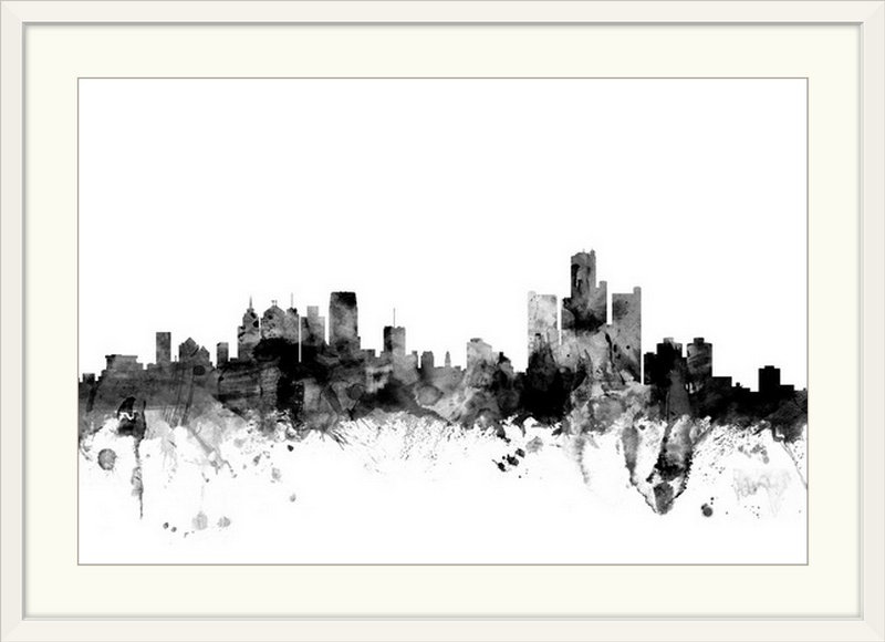 Francy " Detroit Michigan Skyline " by Michael Tompsett Ebern Designs 