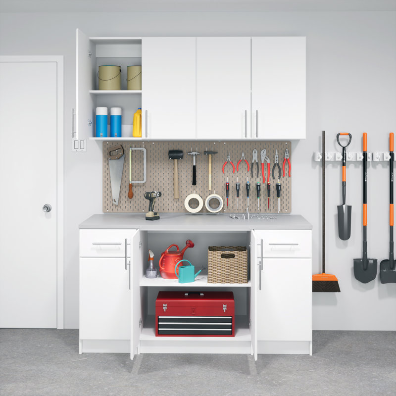 Large armoire de rangement blanche Watse de 16 po avec 1 tiroir et 1 tablette réglable pour le garage, l'armoire, la cuisine, le bureau personnel, l 16 po x H 36 po x P 24 po, blanc