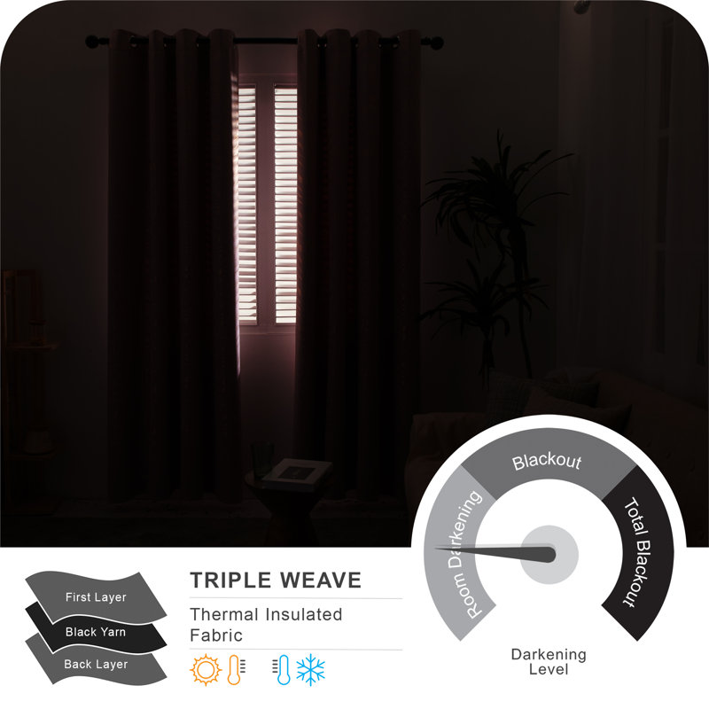 Abrahamsen Blackout Curtain Pair, 46cm Width x 138cm Drop, Light Pink