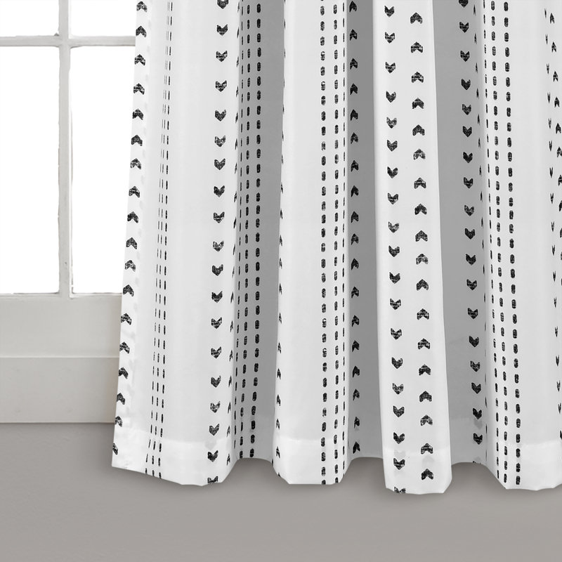 Panneaux de rideaux semi-transparents, Noir / blanc, L 52 po x L 63 po