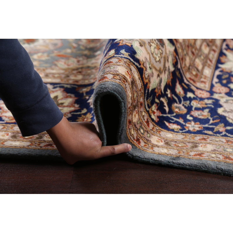 Tapis oriental floral à motif de légumes Tabriz noué à la main 9 x 12