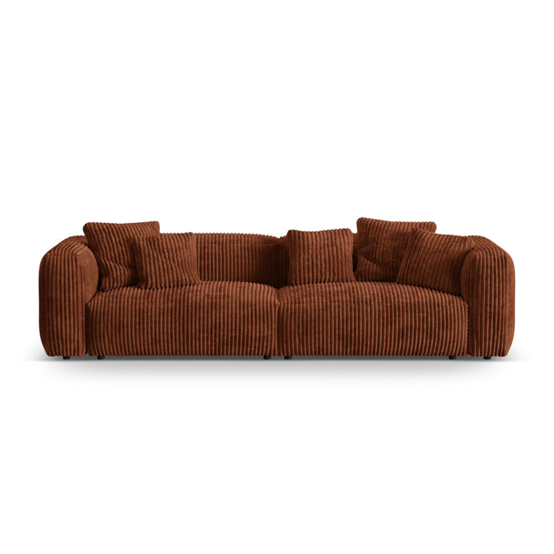 Carlens 4 Seater Corduroy Sofa, Brick