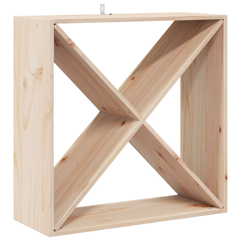 Solid Wood Open Shelving Wine Bottle Rack, Natural