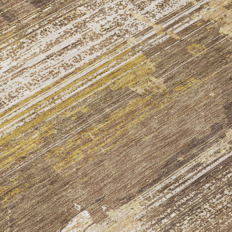 Tapis abstrait lavable à la machine intérieur / extérieur ACN2646, Clove, 1 pi 8 po x 2 pi 6 po