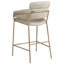 Tabouret de comptoir en velours beige Yara-75000053