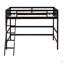 Lit mezzanine simple en bois massif avec échelle