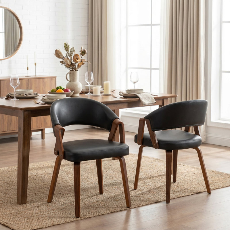 Chaise rembourrée Ayala, Black