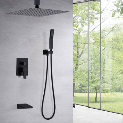 10 inches Rain Shower Faucet Sets Tub & Shower Faucet with Rough-in Valve
