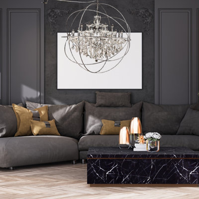Modern 18-Lights Orbit Chandelier 44 Inches In Nickle