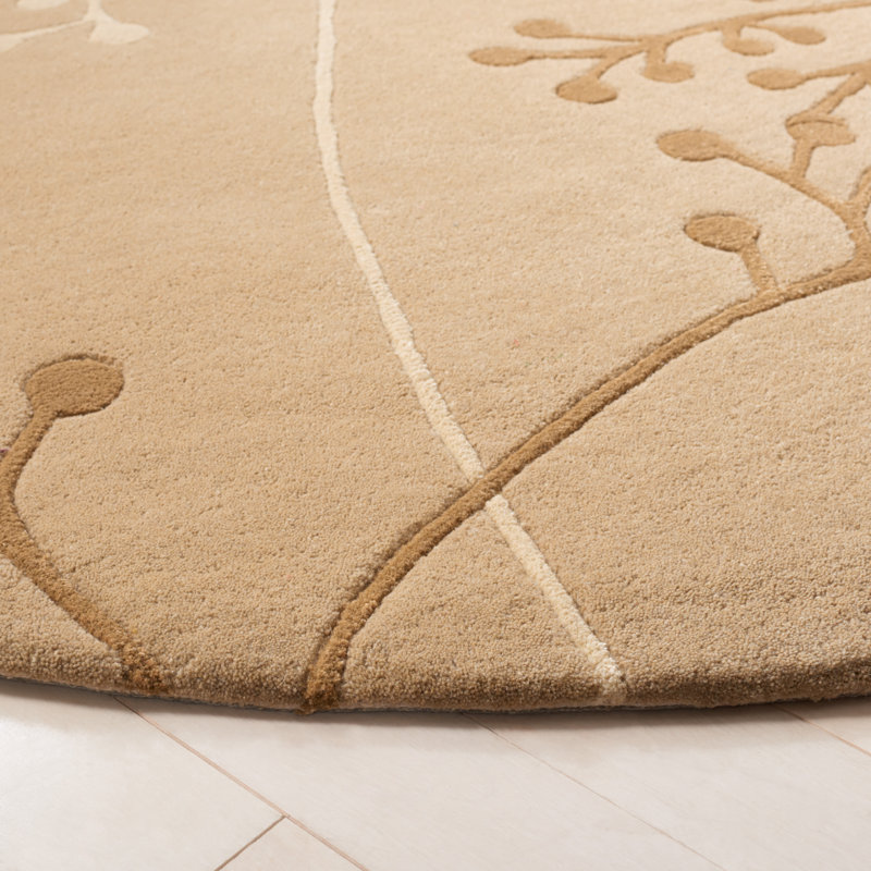 Soho Hand Tufted Wool Floral Rug, Round 6'