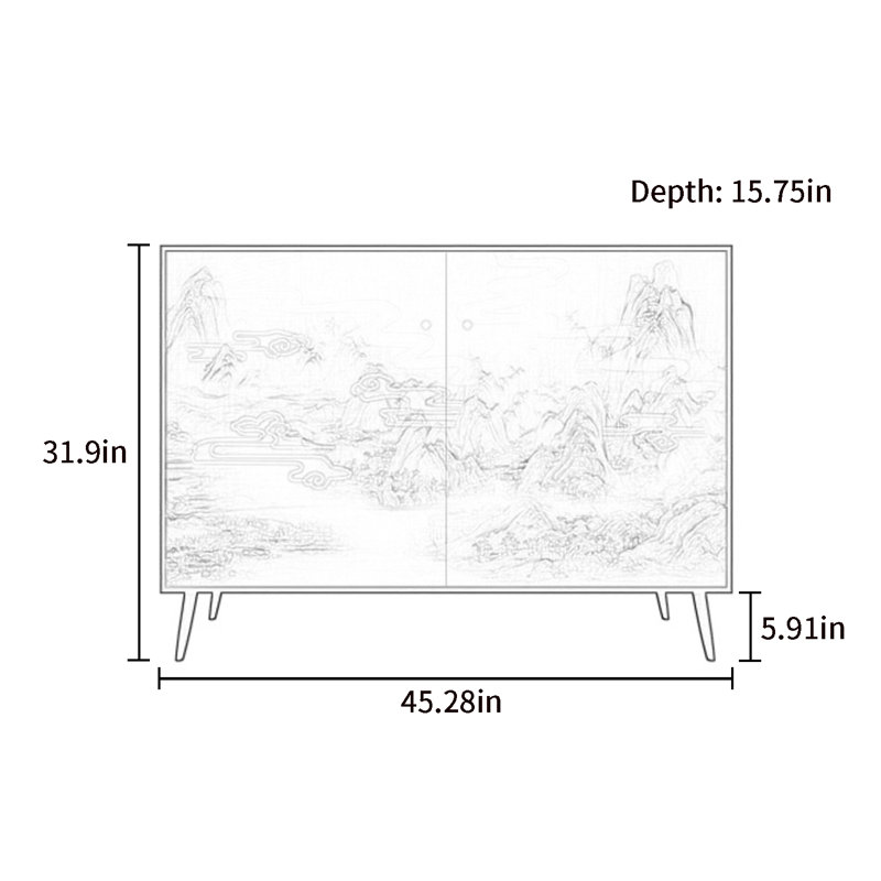 Double-Door Entryway Accent Cabinet Sideboard, Black