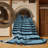 Machine Washable Horizontal Stripes Blue Area Rug-1307463712