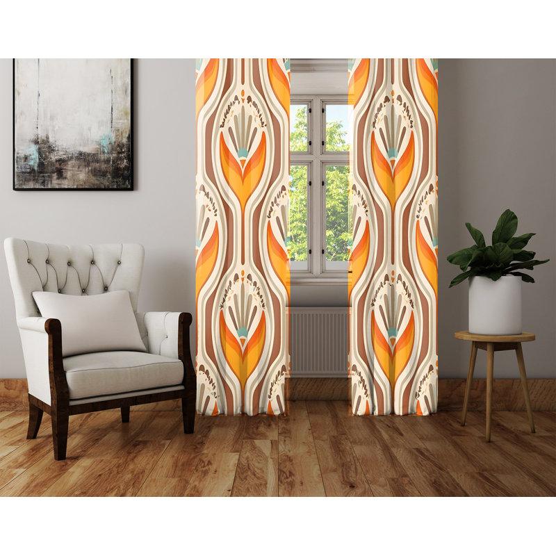 Paire de rideaux semi-transparents Harishankar, L 40 po x L 52 po