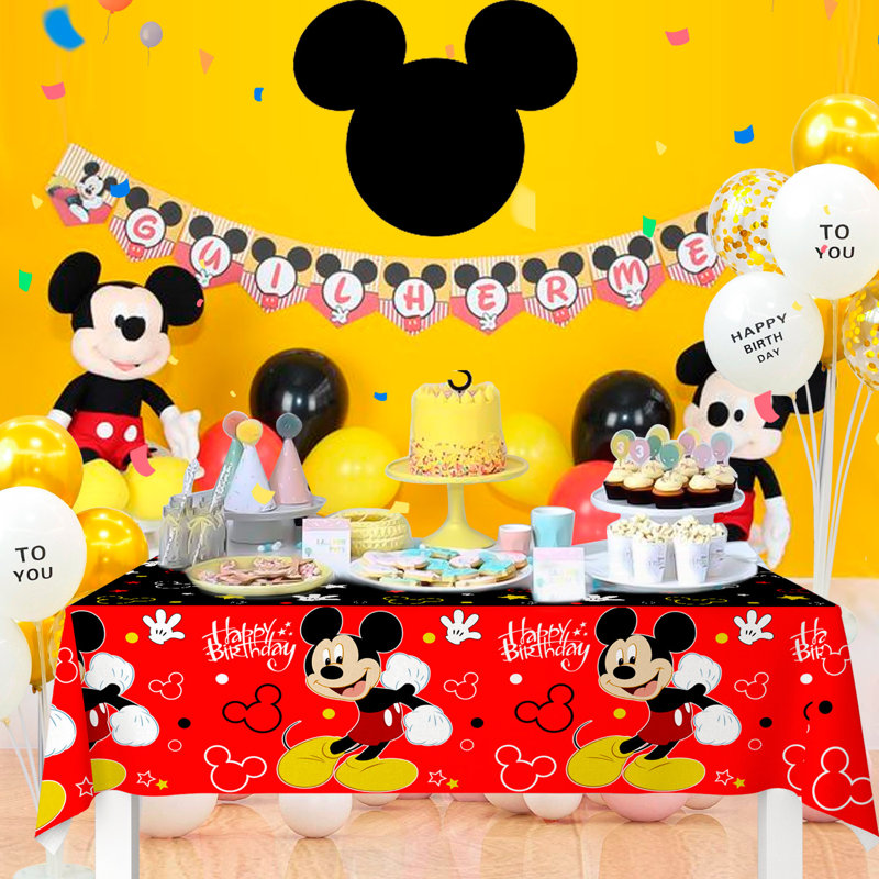 Mickey Mouse Birthday Decorations Tablecloth, 3pcs Mickey Mouse Table Cloth Kit