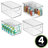 mDesign Plastic Storage Bin Box Container, Lid and Handles-98155404-98155402