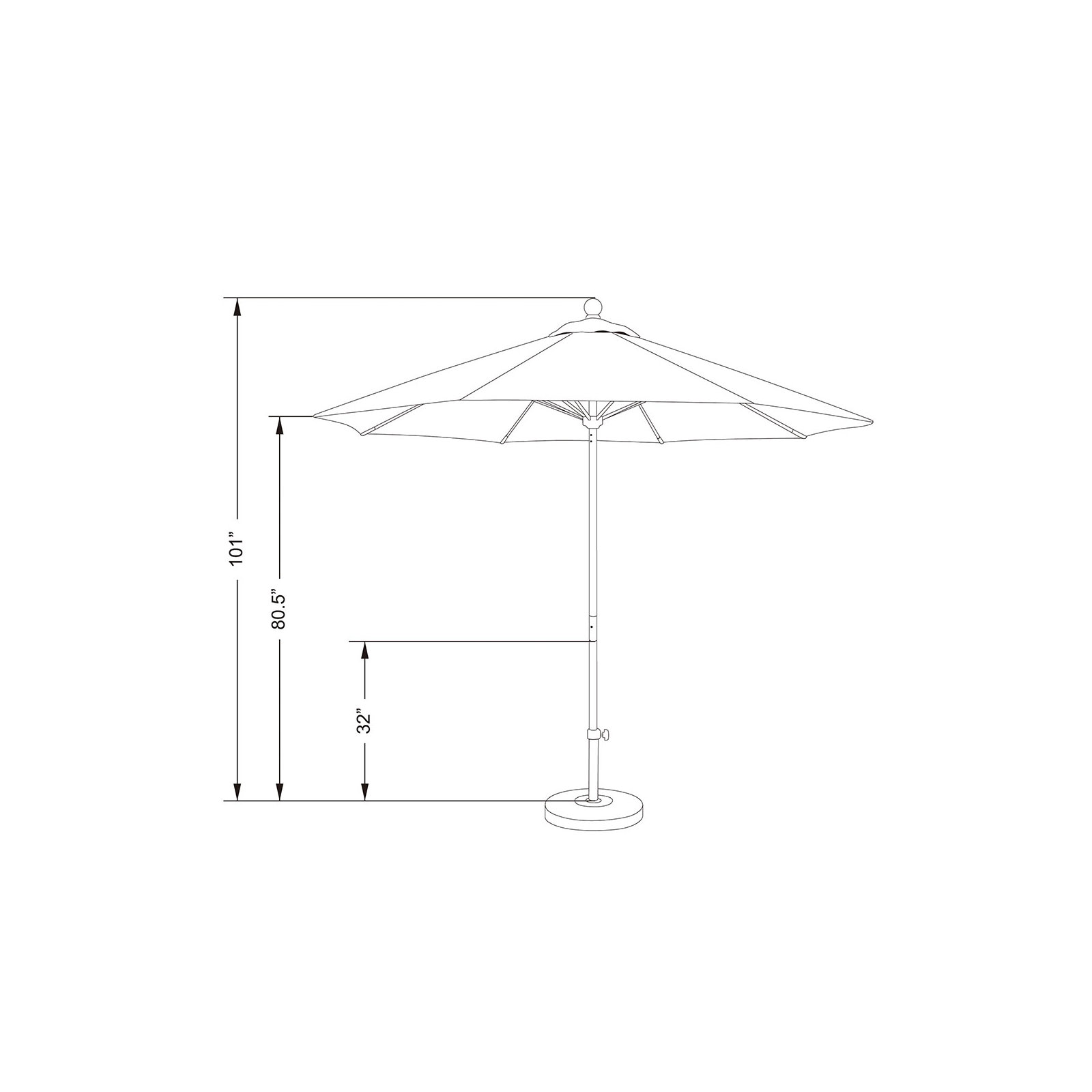 Roverta 9' Market Sunbrella® Umbrella, Canvas Aruba Sunbrella® Canvas, Brown