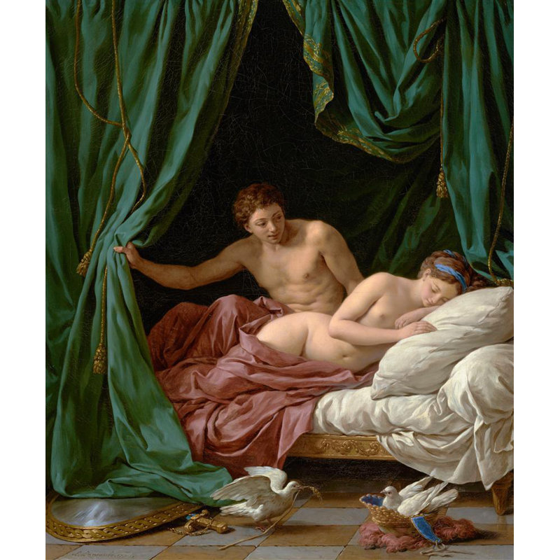 "Mars and Venus, Allegory of Peace" by  Louis-Jean-François Lagrenée - Gallery Wrap Canvas Wall Art, 24" H x 17" W