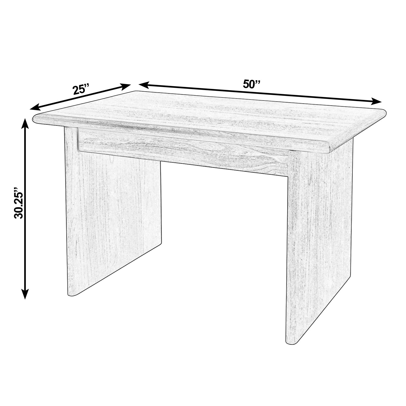 Soleil 50" Writing Desk, Black