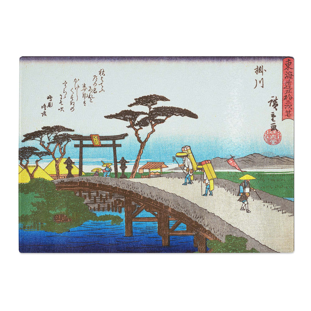 Tempered Glass over the Bridge by Utagawa Hiroshige Chopping Board