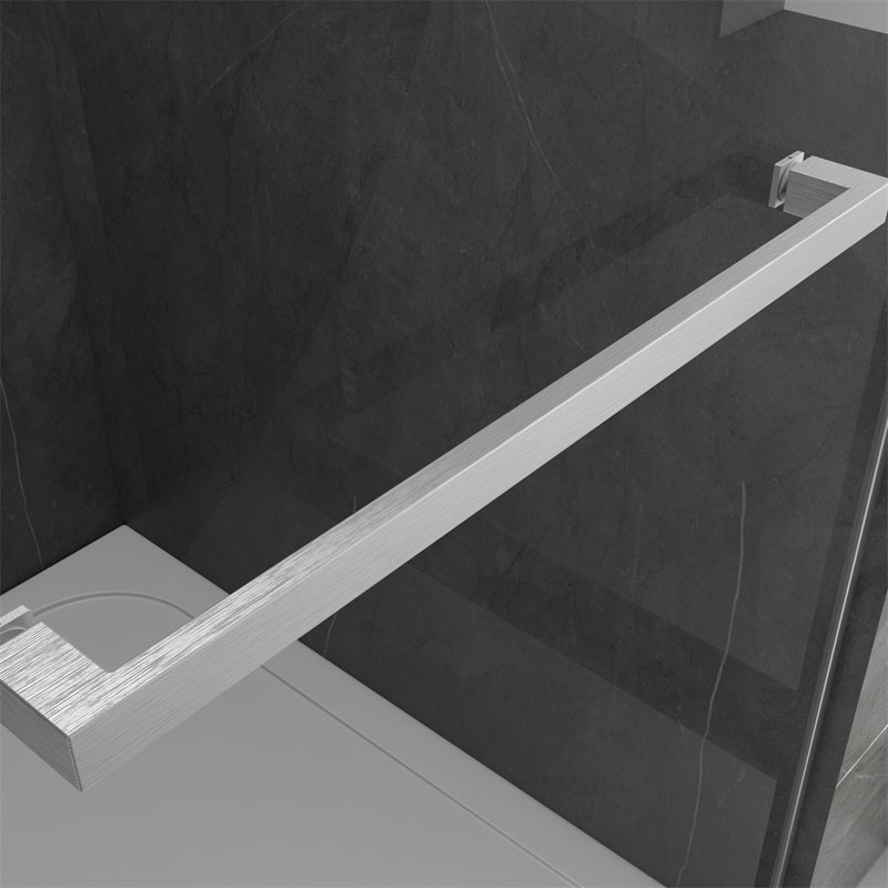  60'' W x76'' H Frameless Rectangle Reversible Shower Door with 10 mm (3/8") Clear Glass , Brushed