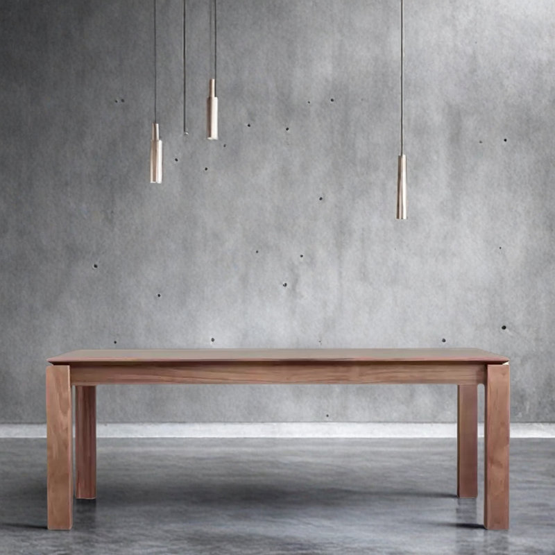 Table de salle à manger en noyer massif: robuste., H 29,53 po x L 55,12 po x l 27,56 po