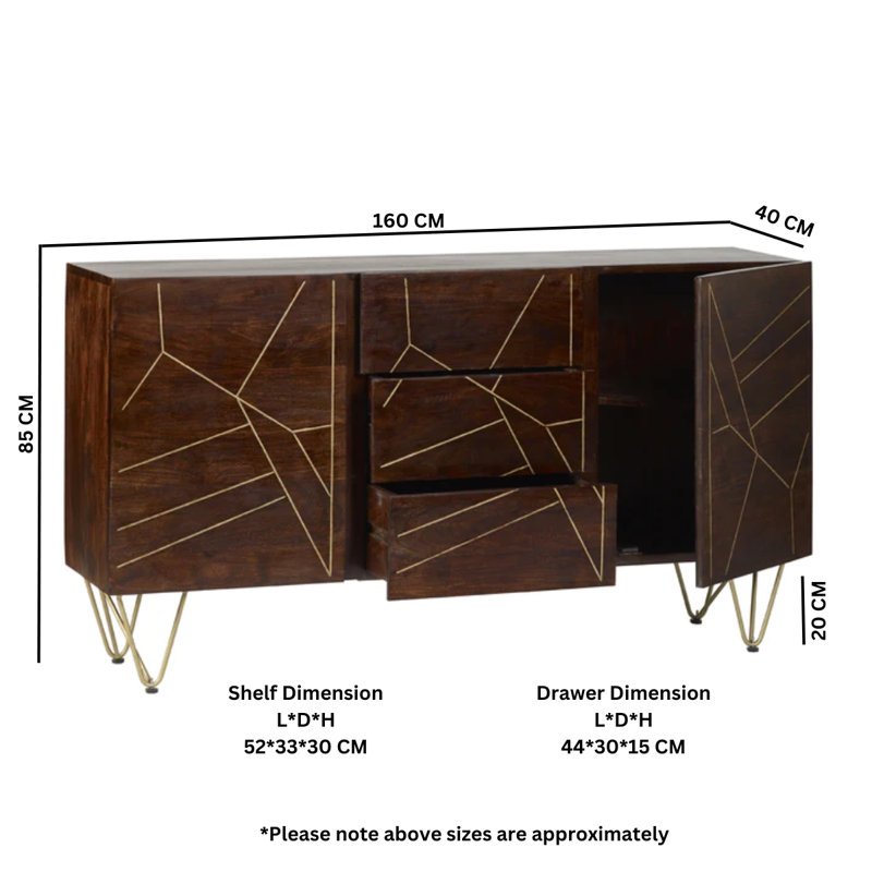 Shelia 160cm Sideboard, Walnut