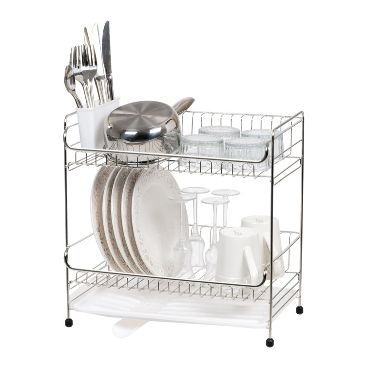 simplehuman Kitchen Slim Wire Frame Dish Rack With Removable Spout